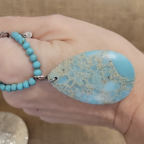 AMAZONITE STONE PENDANT CHOKER - Picture 3 of 9